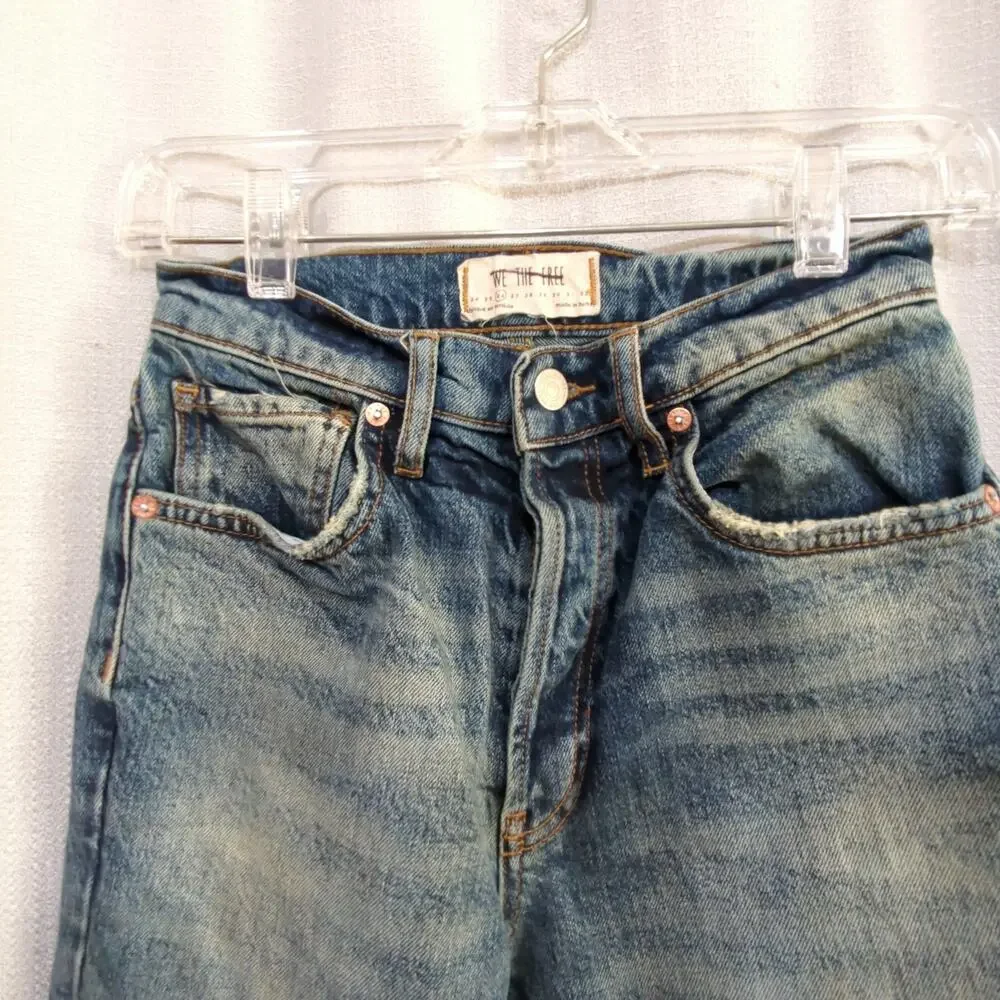We The Free People Jeans Womens 26 Stella Skinny High Rise Dirty Wash Distressed - Picture 2 of 12